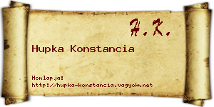 Hupka Konstancia névjegykártya